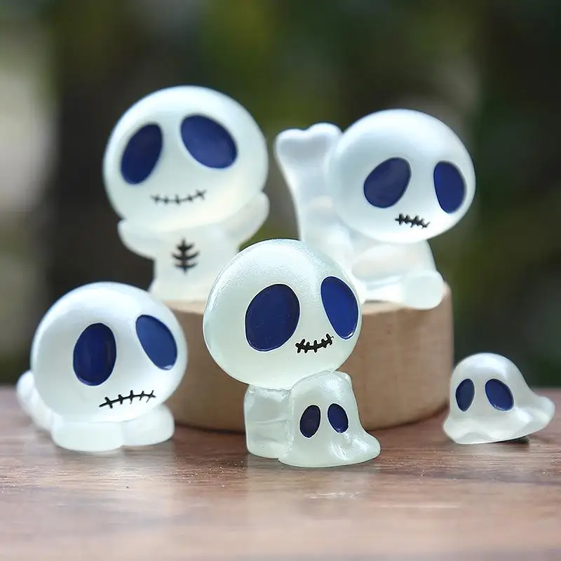 Chales creativos de resina con calavera de fantasma para Halloween, decoraciones para el hogar, chucherías de mesa, regalos