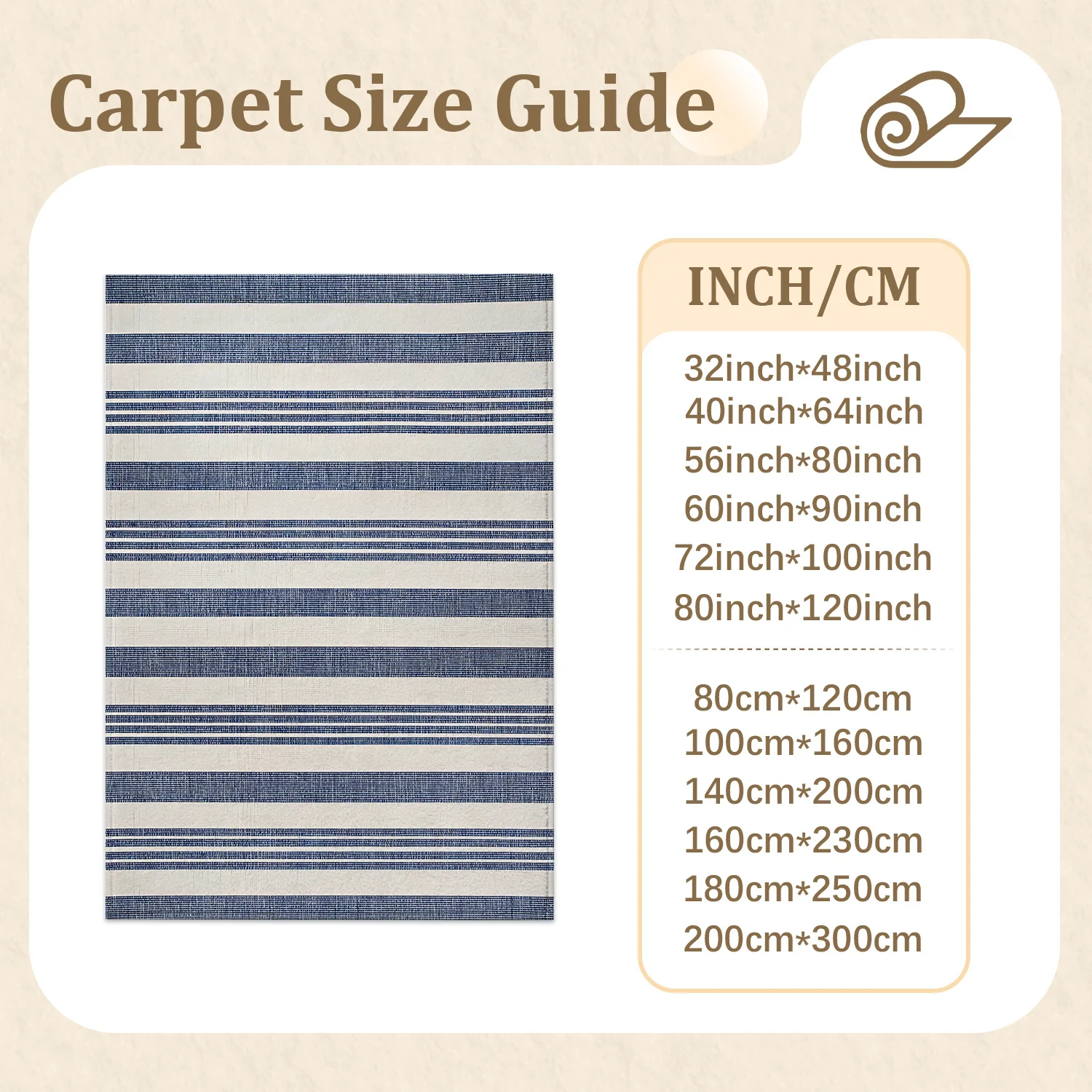 Large Indoor Area Rug, Soft Velvet Low Pile Rug with Non-Slip Dotted Backing, Machine Washable Navy Blue White Vertical Stripe Floor Rug for Living Room, Bedroom, Dining Room and Home Decor Accents
