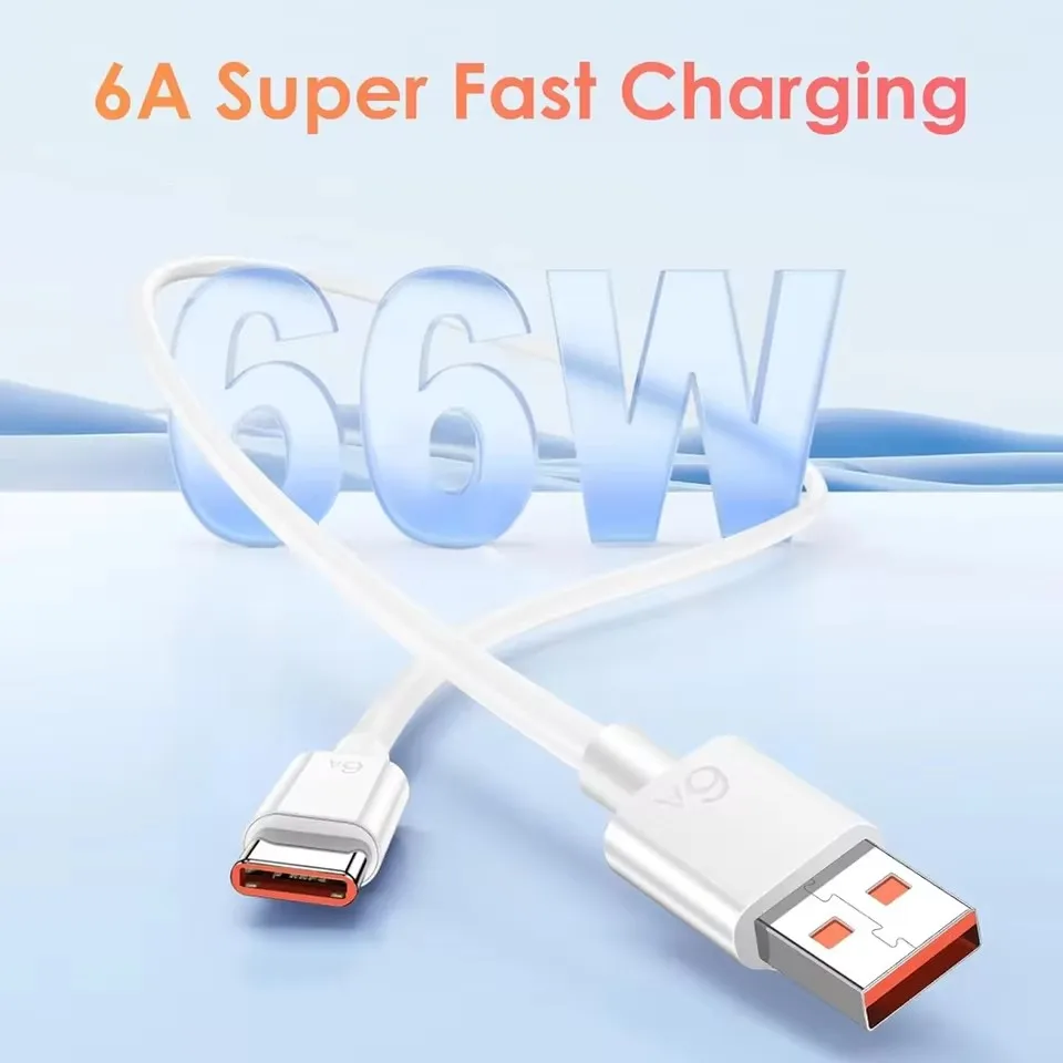 6A 66W Super Fast Charger Type C Cable 40 50 60 P50 P60 Nova 8 9 10 Honor 50 70 90 100 200 Lite X7 X8 X9 Magic 5