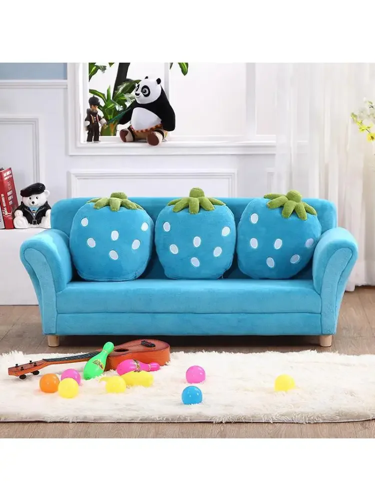 Children Room More Than Cute Cartoon Cloth Art Sofa Sofa Combination Strawberry Bring Small Couch Pillow Kindergarten Baby