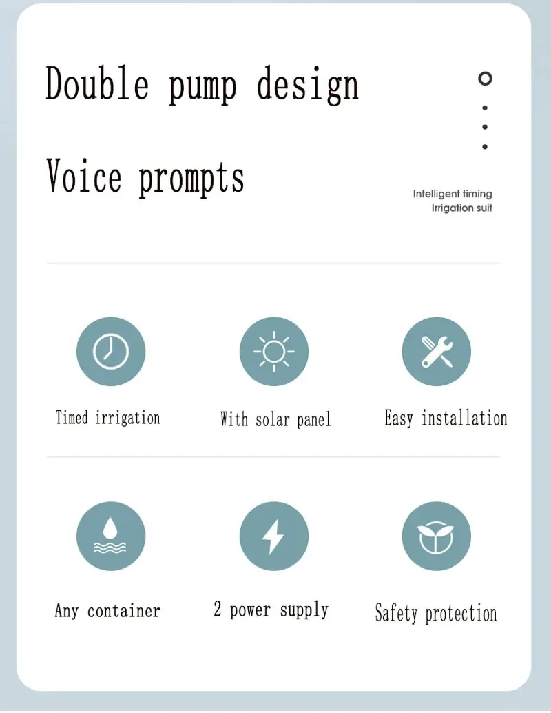 Garten-Tropfbewässerungsgerät, Doppelpumpen-Controller, Timer-System, solarenergie, intelligentes automatisches Bewässerungsgerät für Pflanzen – Detail 5