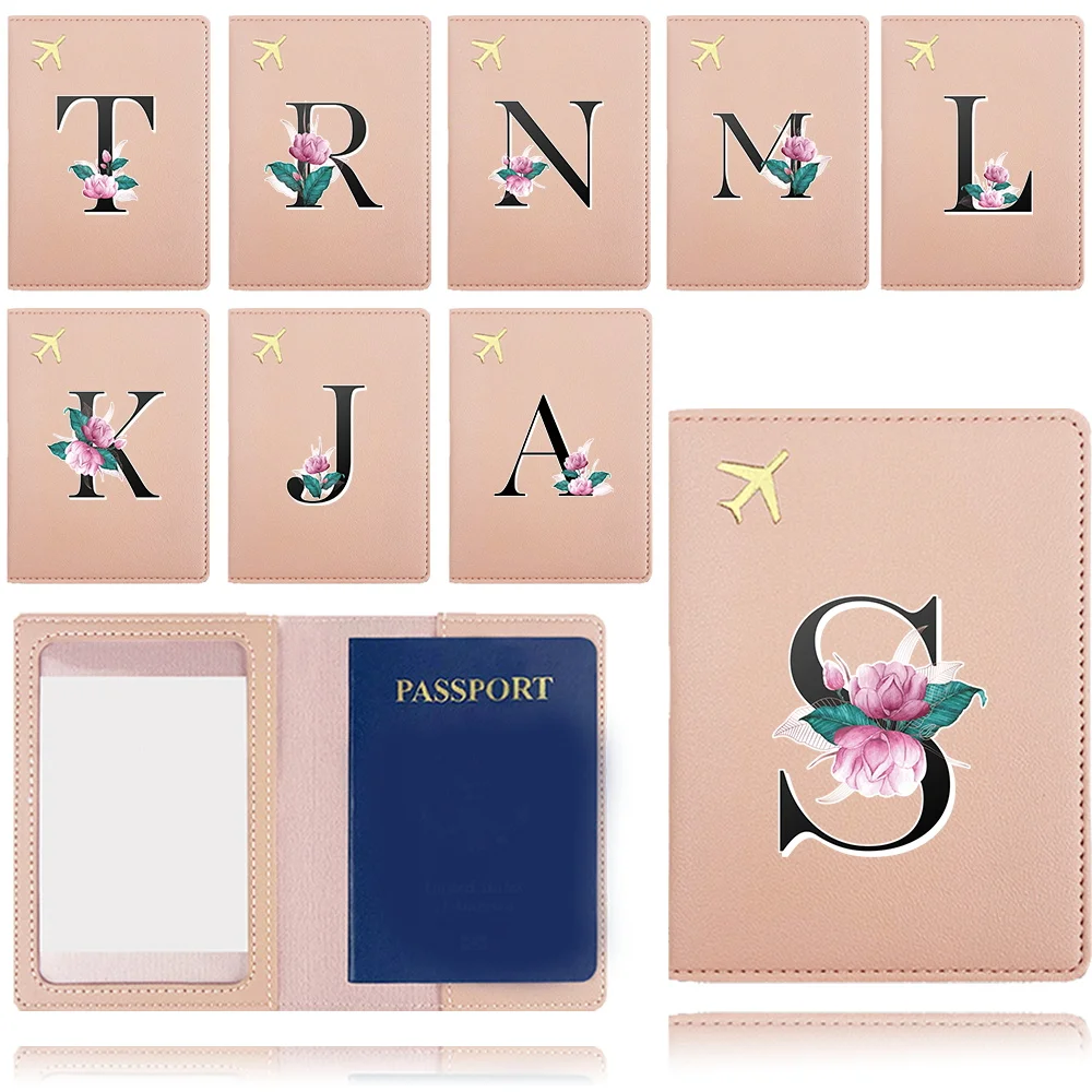 

Travel Passport Cover Portable PU Business Card Passport Clip Fold Storage Cash Credit Card Bank Card Whitemarble Letter Pattern