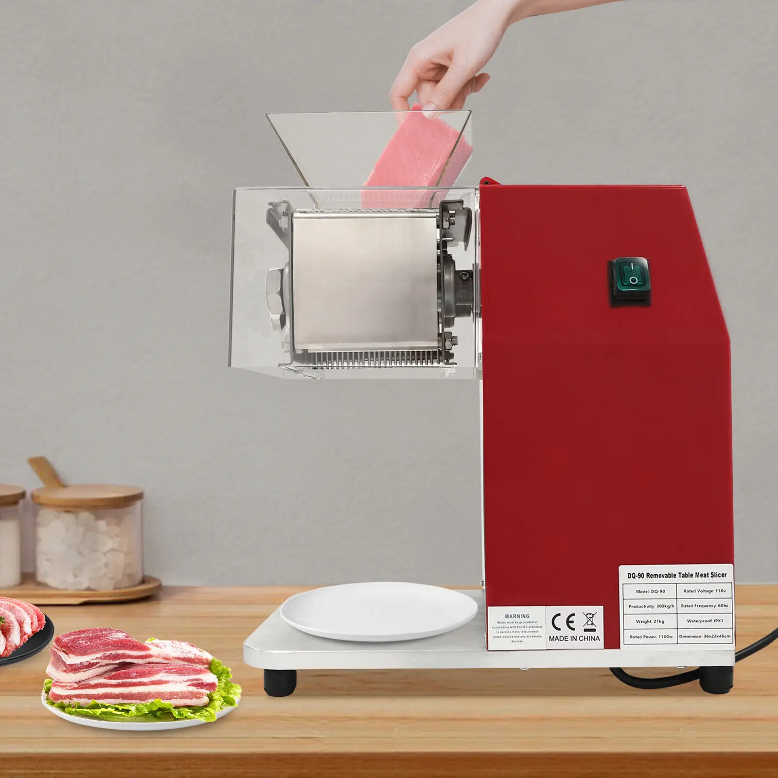 

1100W Commercial Kitchen Electric Meat Cutter Slicer Shredding Cutting Machine Stainless Steel