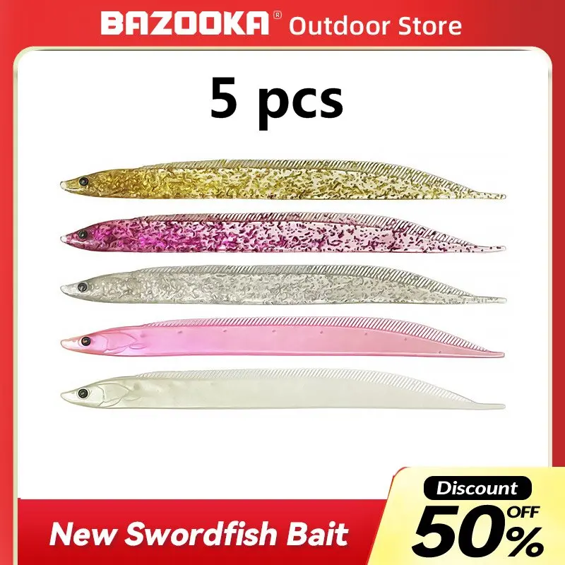 

Bazooka Fishing Lure Soft bait Hairtail 20g simulation Rainbow WobblersShiner Artificial Fishing Baits Bass Pike Shore Winter