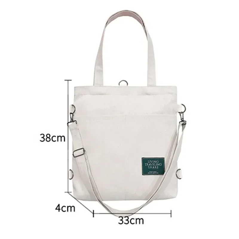 Women Tote Bag Aesthetic Solid Color Students Schoolbag Casual Handbag Shoulder Bag Large Capacity Reusable Shopping Beach Bag