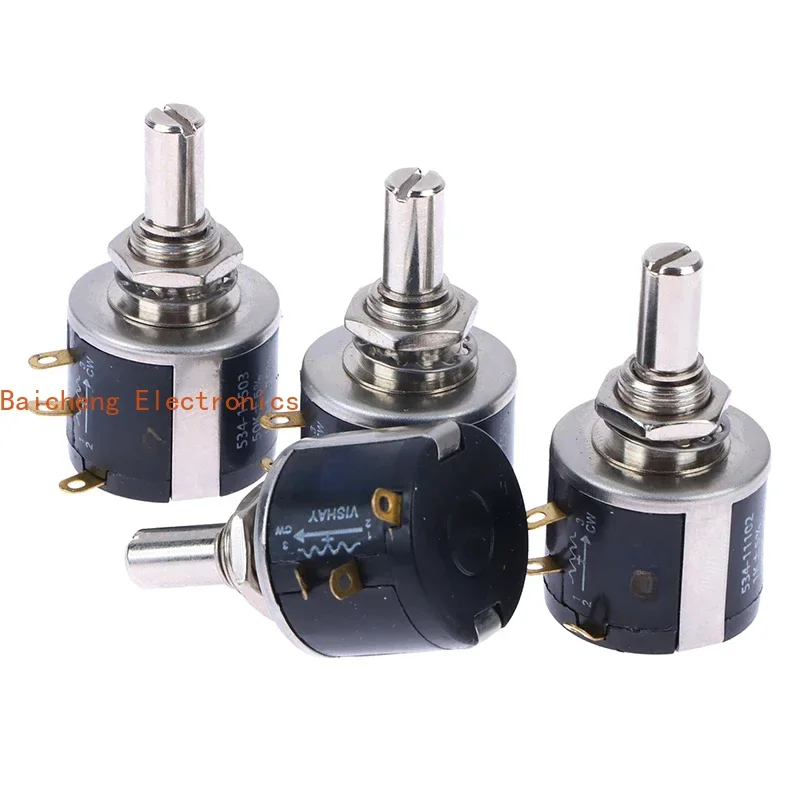 1PCS 534-1-1 Precision Coil Wire Wound Potentiometer 534 2w 100R 200R 500R 1K 2K 5K 10K 20K 50K 100k