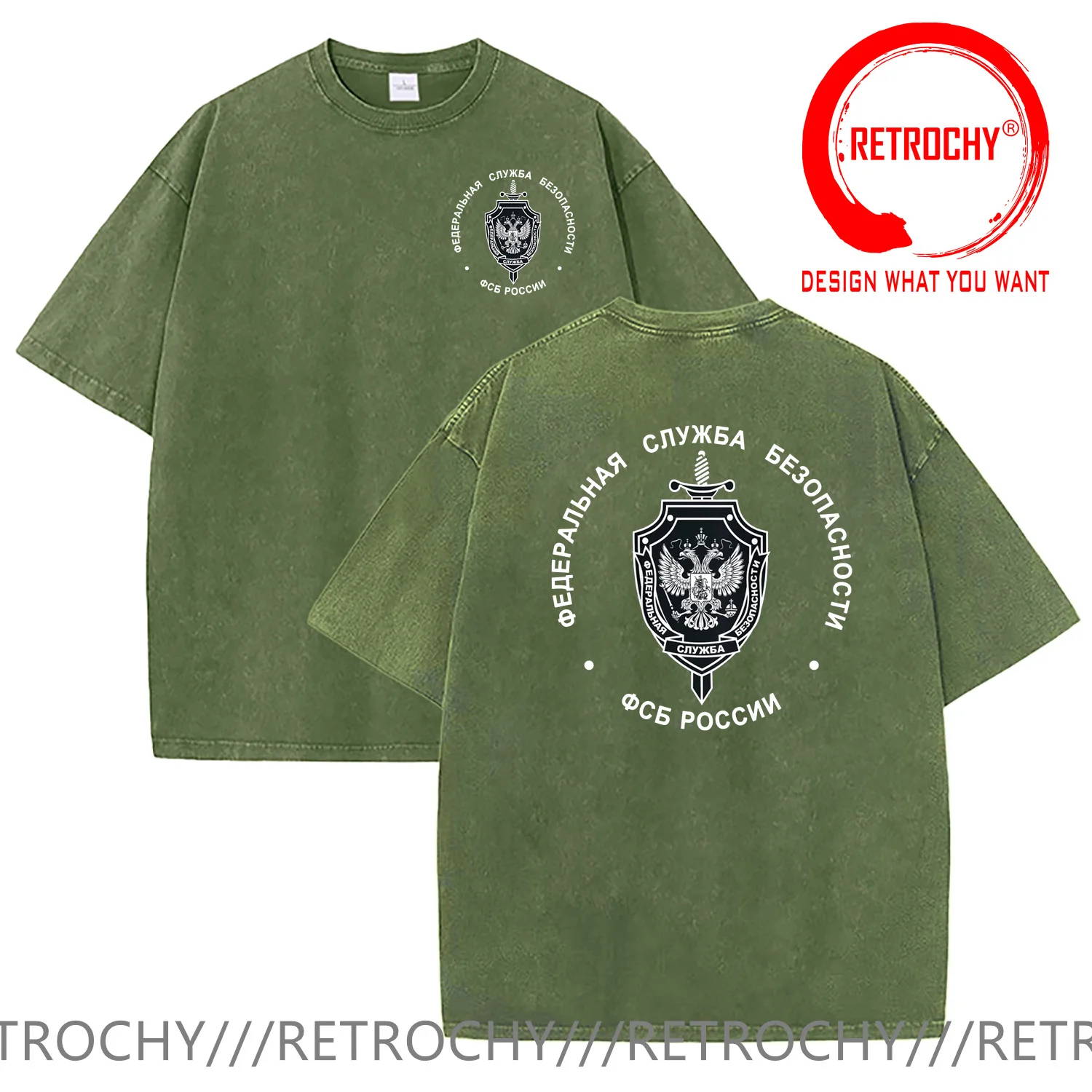 Vintage Washed Cotton T-Shirt Russian FSB Spetsnaz Special Forces Alpha T Shirt Men Fashion Trendy Casual Clothing Stylish Tops