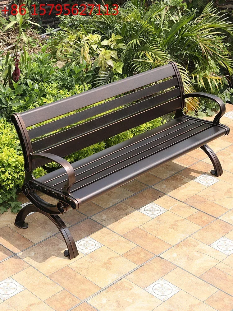 

Уличная скамья из литого алюминия для парка, кресло для сада, кованая железная скамья для отдыха