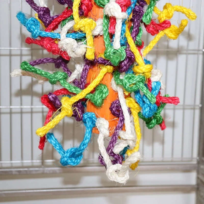 Parrot toys, colorful sword hemp rope, bird supplies, bird toys