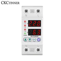 Over Under Voltage Over Current Protector Din Rail Dual Display Adjustable Protection Devices 40A 63A 80A 220V Voltage Relay