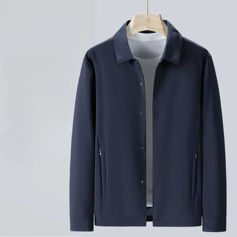 

Turndown Collar Business Jacket for Men Outdoor Casual Fashion Male Overcoat Brand High Quality Men Windproof Outwear Hot Sale