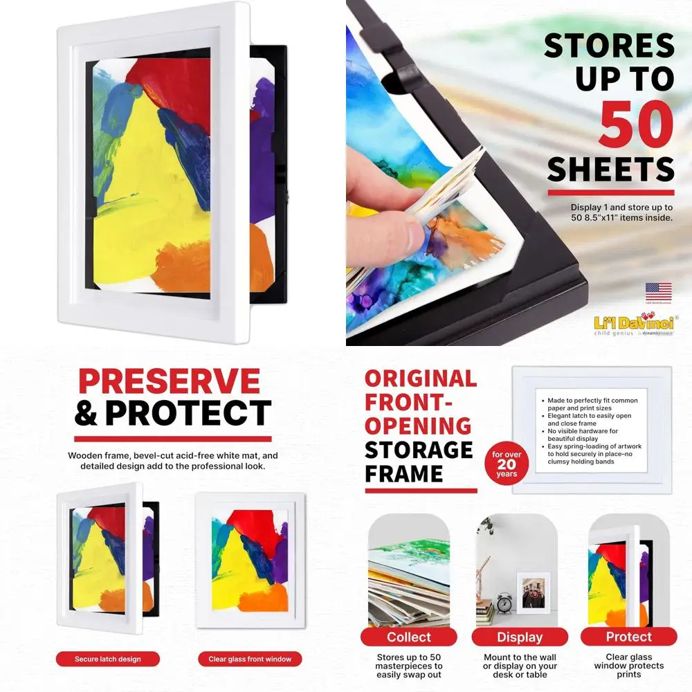 

Белый детский шкаф для хранения искусств на 50, 8,5x11 деталей, рамка 11,75x14,75