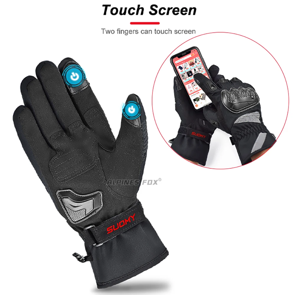 Suomy Women Winter Warm Motorcycle Gloves Lady Girls New Pink 100% Waterproof Guantes Moto Luvas Touch Screen Motocross Glove