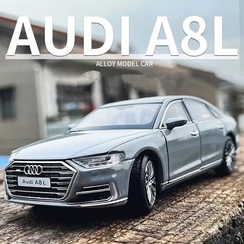 

1:32 AUDI A8 Alloy Car Model Diecast Metal Toy Vehicles Car Model High Simulation Sound and Light Collection Childrens Toy Gifts