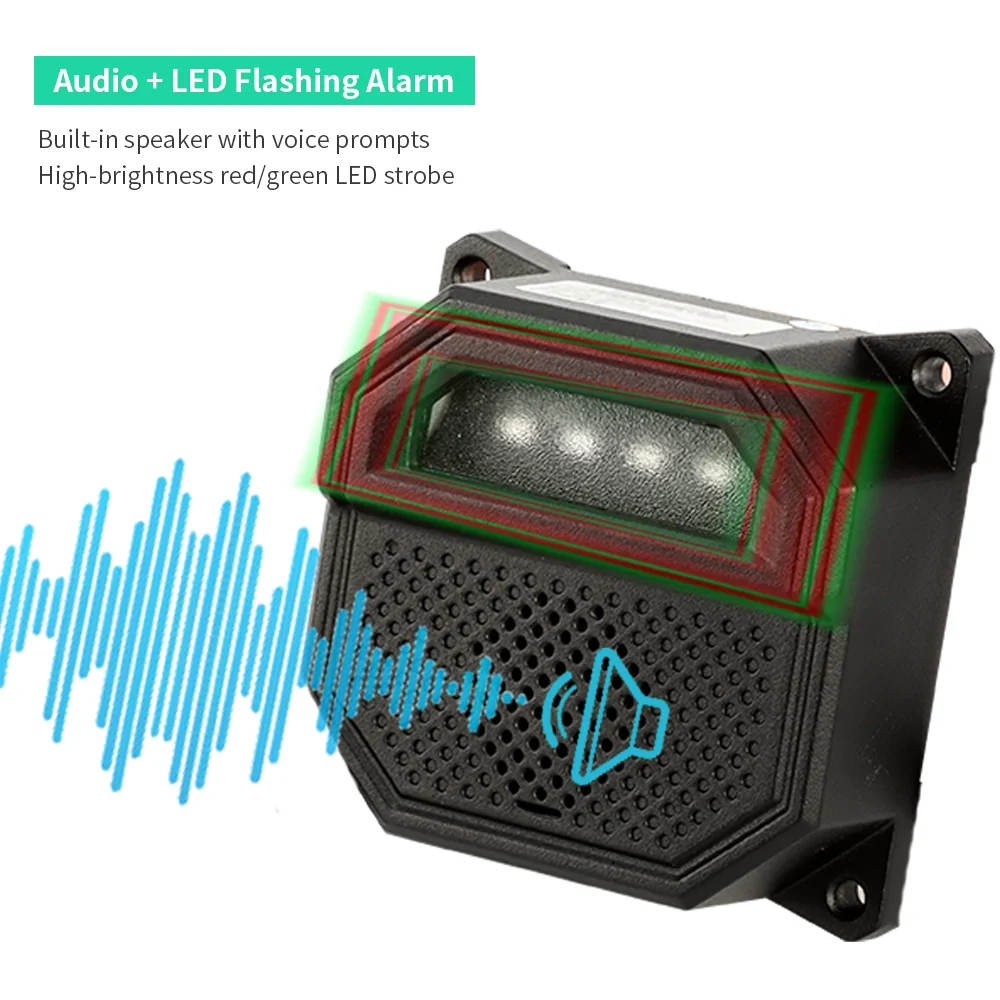 Blind Spot Warning System 5w Speaker Led Strobe Light Vehicle Blind Spot Alarm Pedestrian Voice Warning Ip67 Industrial Alarm
