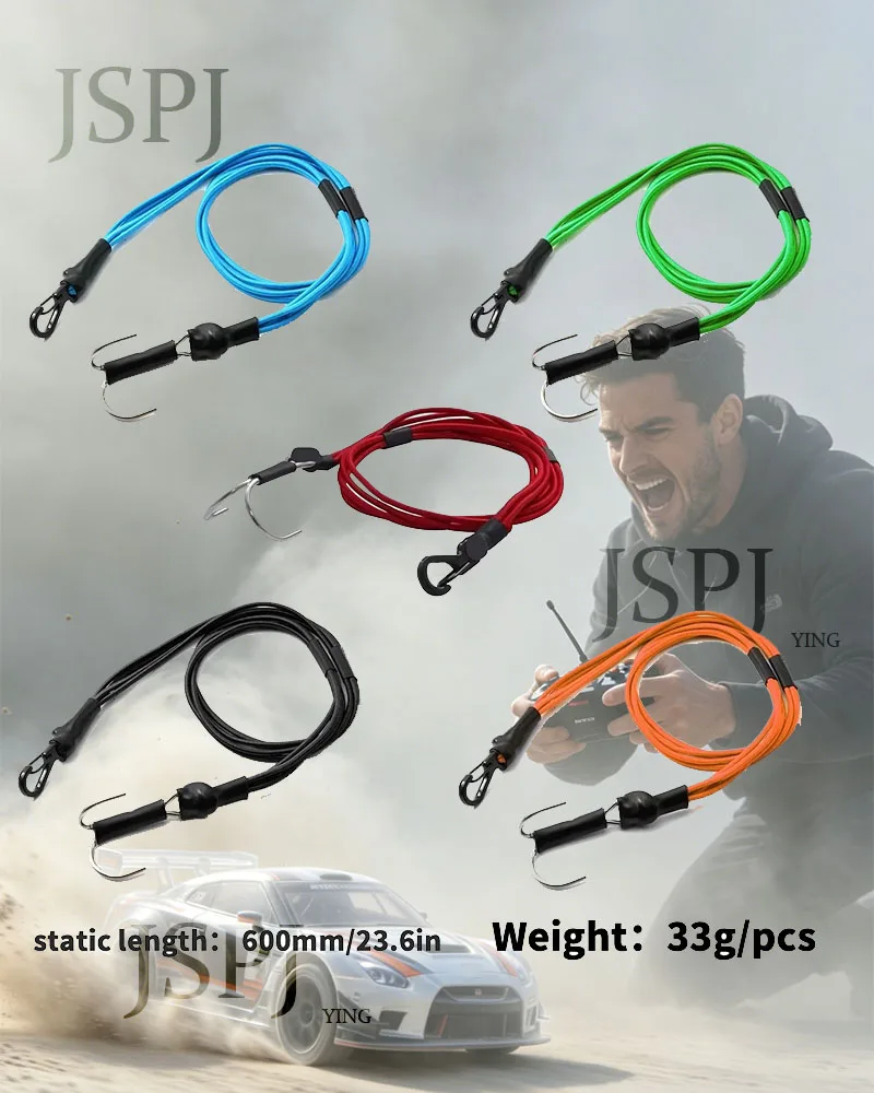 1/10 Scale RC Crawler Car Kinetic Escape Rope And Rescue Trailer Hook Compatible for Axial SCX10 TRAXXAS TRX4 D90 TF2 WPL MN99S