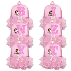 Gabby Dollhouse Kid Backpack Bow Girls Sports Dance Bags Cute Cartoon Pink Kindergarten Princess School Bag Gift Children Gjft