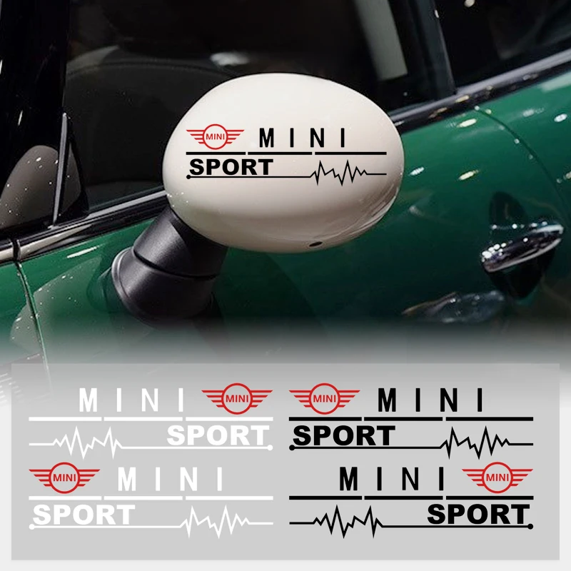 2Pcs Vinyl Car Styling Emblem Rearview Mirror Badge Decoration Stickers For MINI COOPER One R50 R53 R56 F55 F56 R57 R58 R59 R60