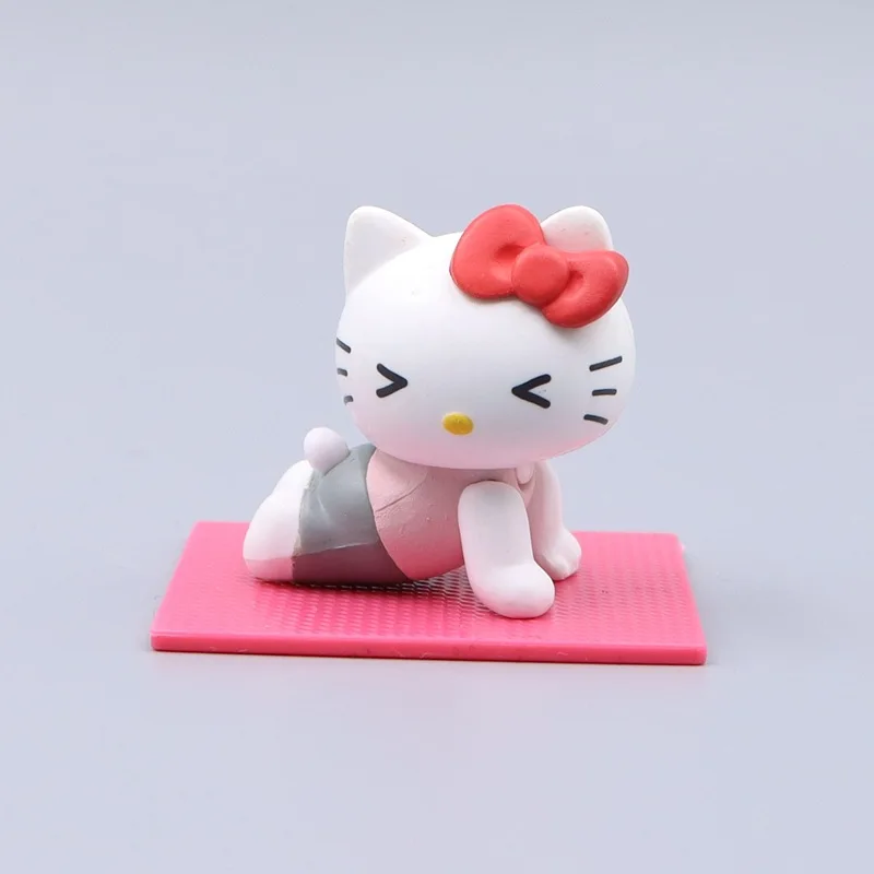 5 ชิ้น/เซ็ต Sanrio อะนิเมะโยคะ Together Cinnamoroll PomPompurin Hello Kitty Action Figure ของขวัญของเล่นสําหรับเด็กเค้กตกแต่ง