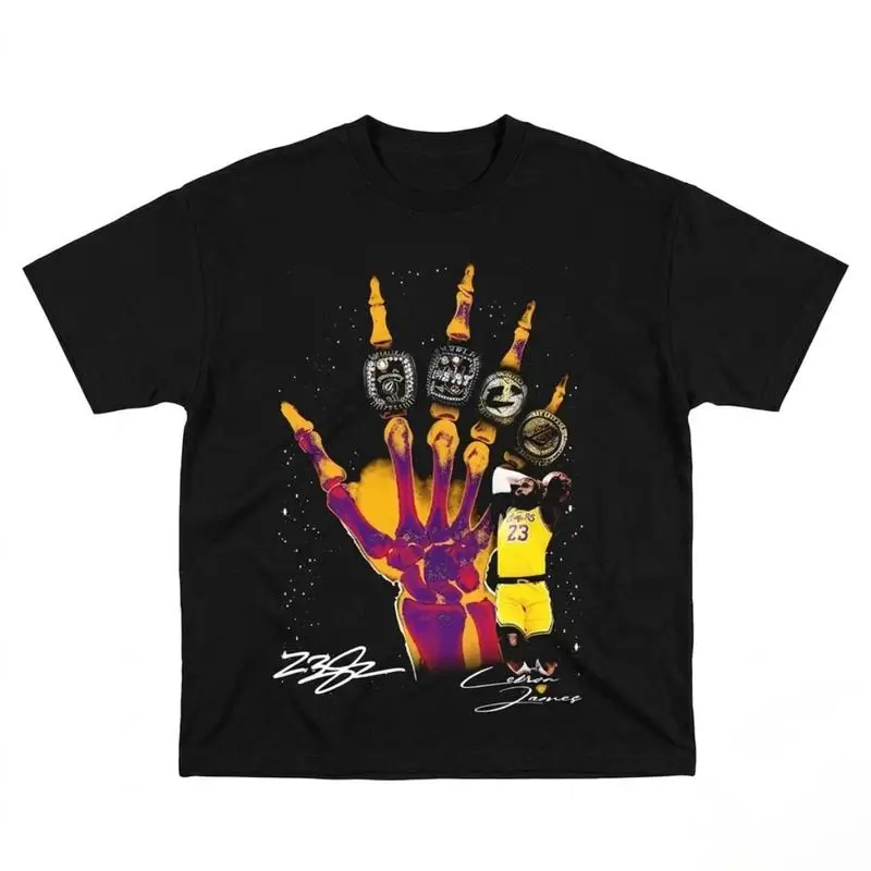 LeBron James Championship Rings Adults T-Shirt, Teen Boys Clothing, Philadelphia Basketball Merch, Game Day Shirt, Mens Clothing, Youth Clothing, Gift for Him & Her, Streetwear, Lakers Legend Fan Top