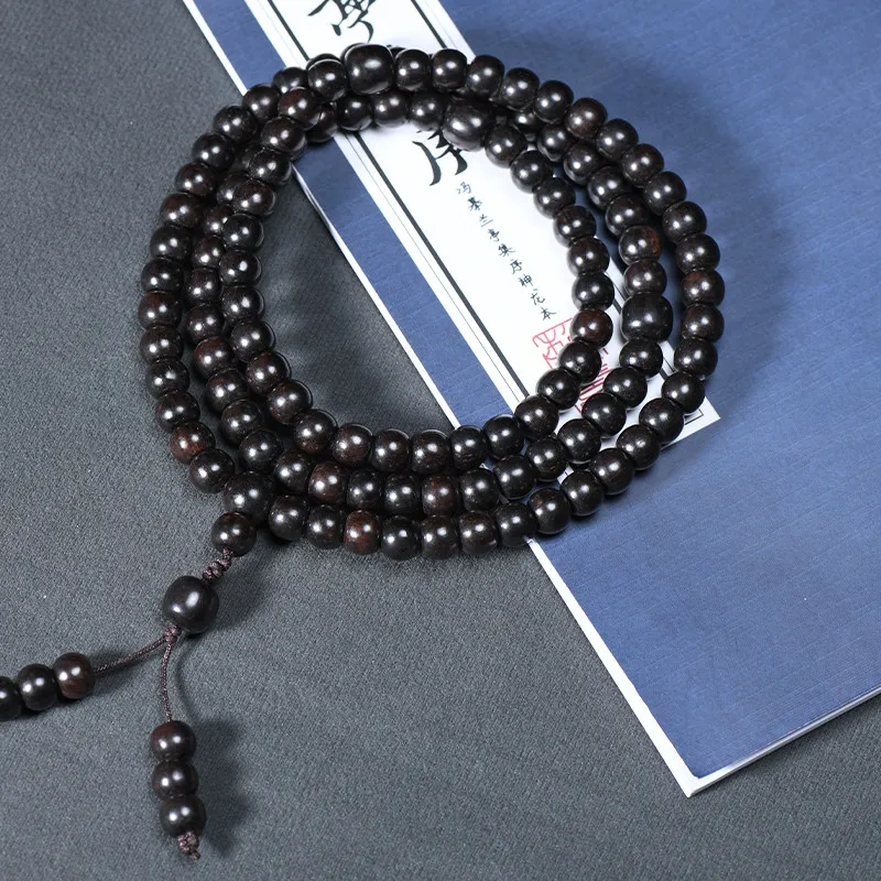

Ebony Purple Sandalwood Barrel Bead Buddhist Beads Large Spacer Beads 108 Pieces Sinking Ebony Bracelet Prayer Beads Gifts
