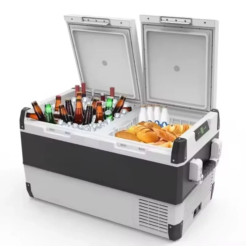 95L Big Capacity Dual-Zone Freezer Refrigerator 69W for Outdoor Camping Motorhome RV Yacht Motorboat Caravan Compressor