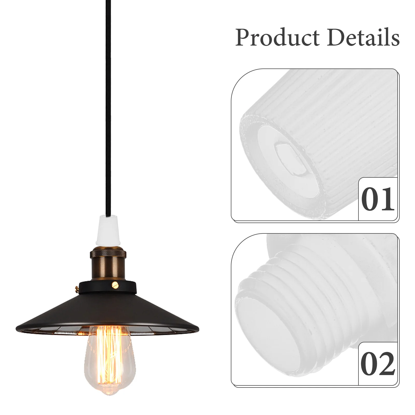 50 قطعة كابل سلالة الإغاثة قبضة الحبل القبضات ل قلادة ضوء الأسلاك تحديد المشبك ضوء المظلة الحبل قبضة تركيب بسيط لا