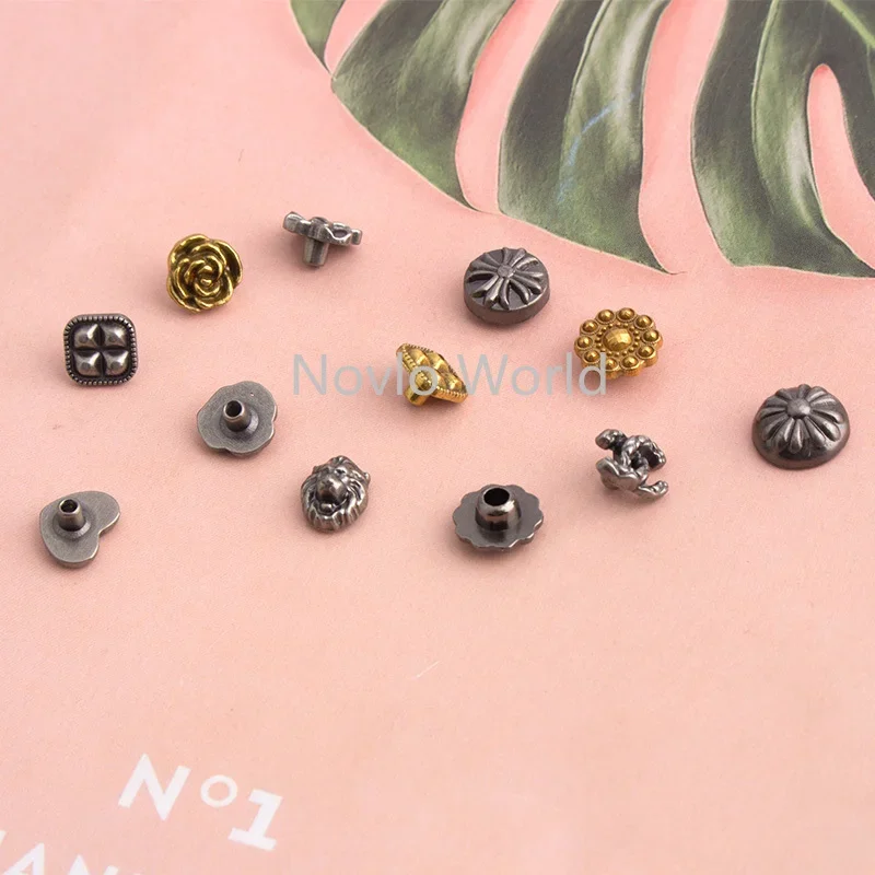 10-200pcs Metal Single Cap Rivets Studs Round Rivet for Leather Craft Hat Garments Sewing Flowers Nail Bag Decorate Accessories