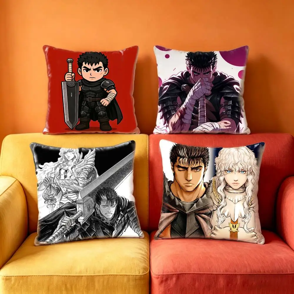 cartoon Griffith Guts Berserk  Pillow Case Sofa Living Room for Bedroom car Headboard Backrest Cushion Square Cushion Nap Time