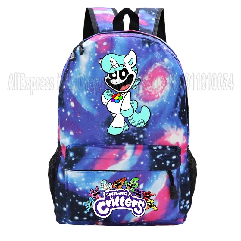 Smiling Critter Backpack Men Women School Bookbag Cartoon Anime Manga College Student Travel Daypack Bags