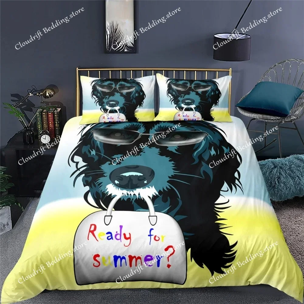 Dog Puppy 3D Bedding Set Fashion Print Single Double Animal Twin Full Queen King Duvet Cover with Pillowcase Set Children Adults