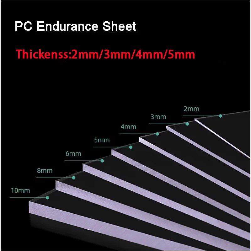 1/2Pcs PC Endurance Sheet 200x200 200x250 200x300mm Polycarbonate Materials Custom Cut Plastic Sheet Profile Plate Thick 2-5mm - Image 2