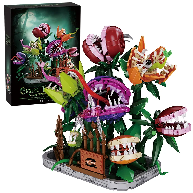 Creatieve 1266 Stuks Vleesetende Plant Manor Bouwstenen MOC Man-etende Bloementuin Bricks Home Decoratie Speelgoed Kinderen Gift - afbeelding 2