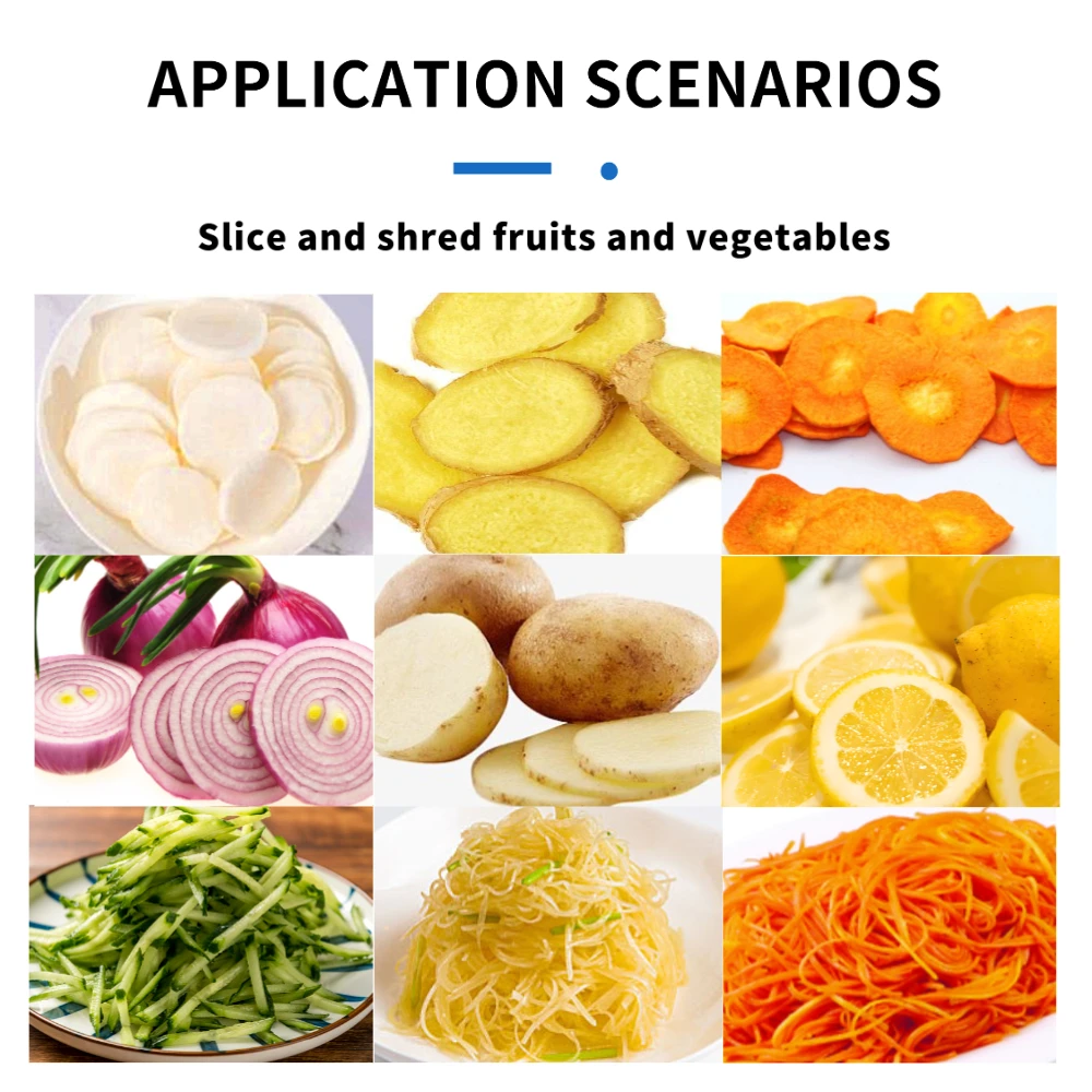 Multifunctional Electric Julienne Vegetable Onion Cabbage Carrots Wave Potato Chips Cassava Cucumber Slicer Wavy Cutter Machine