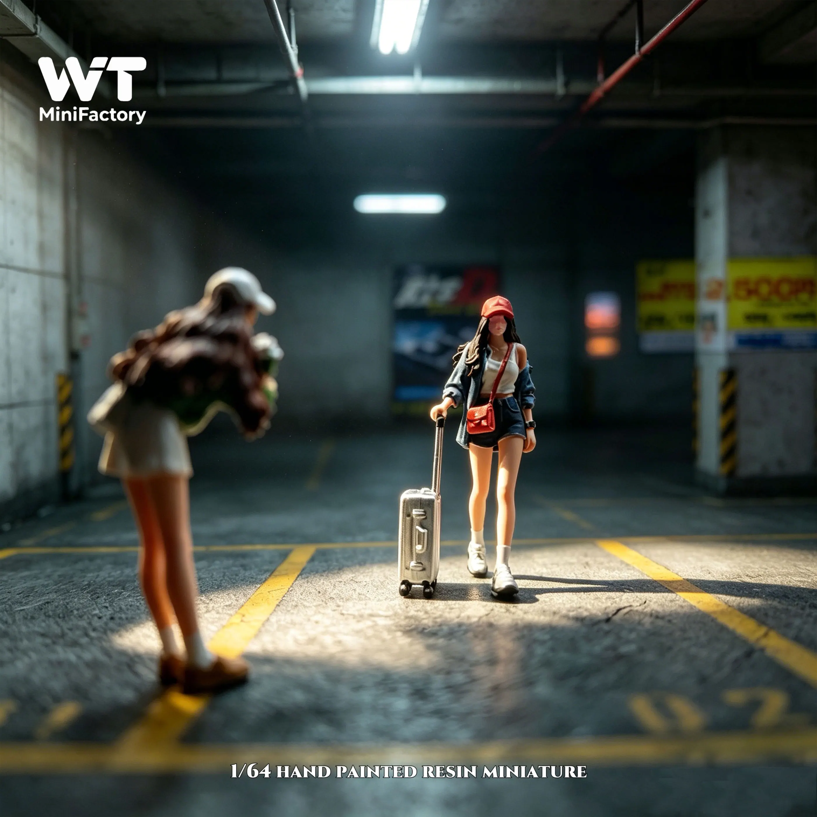 【Précommande】WT Minifactory 1/64 Airport Pick-up Girl Duo Modèle en résine pour collection, exposition, cadeau, objet de collection
