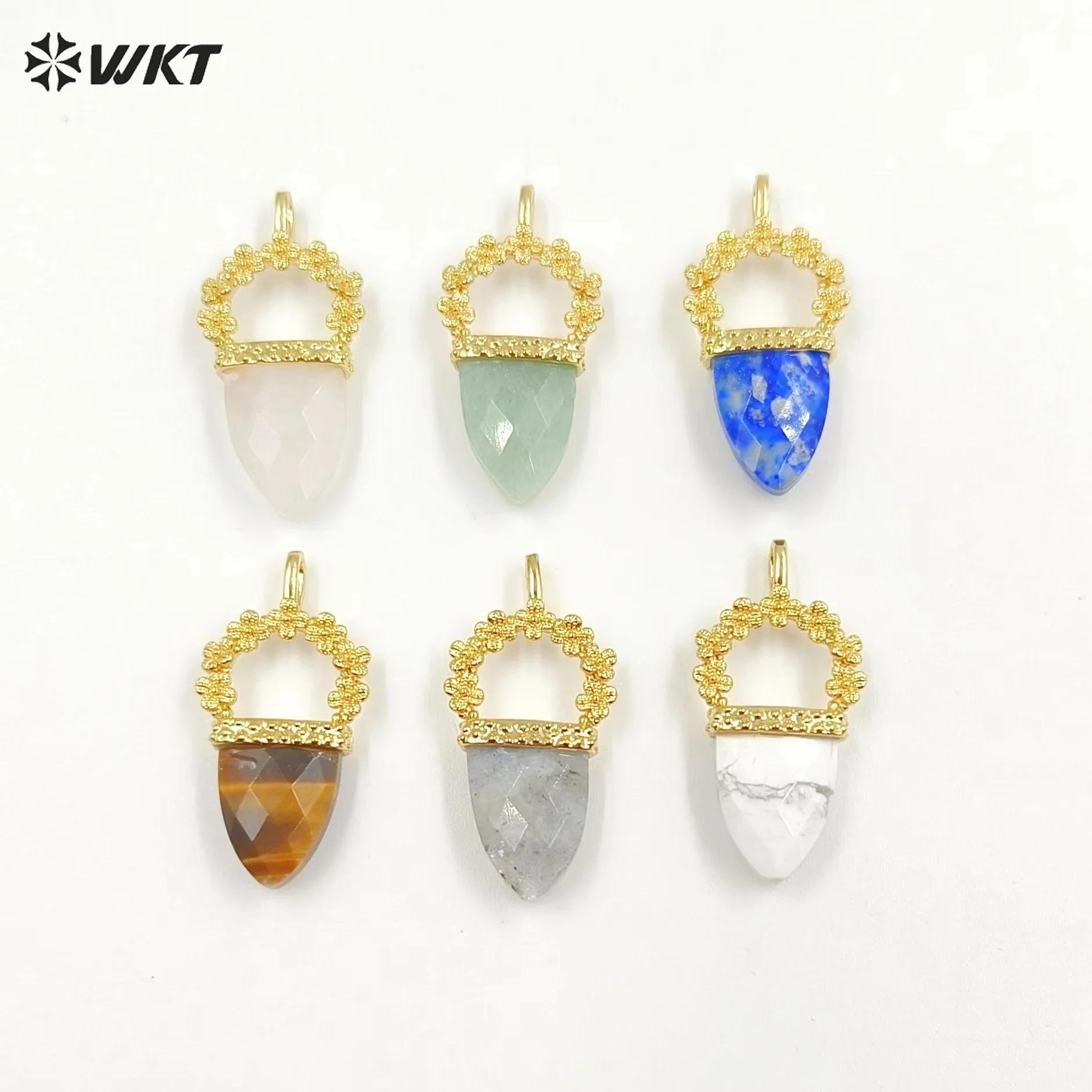 

WT-P1941 WKT 2023 Cute Style Gemstone Pendant Party Gift For Jewelry supplies Pendant Jewelry 18K Gold