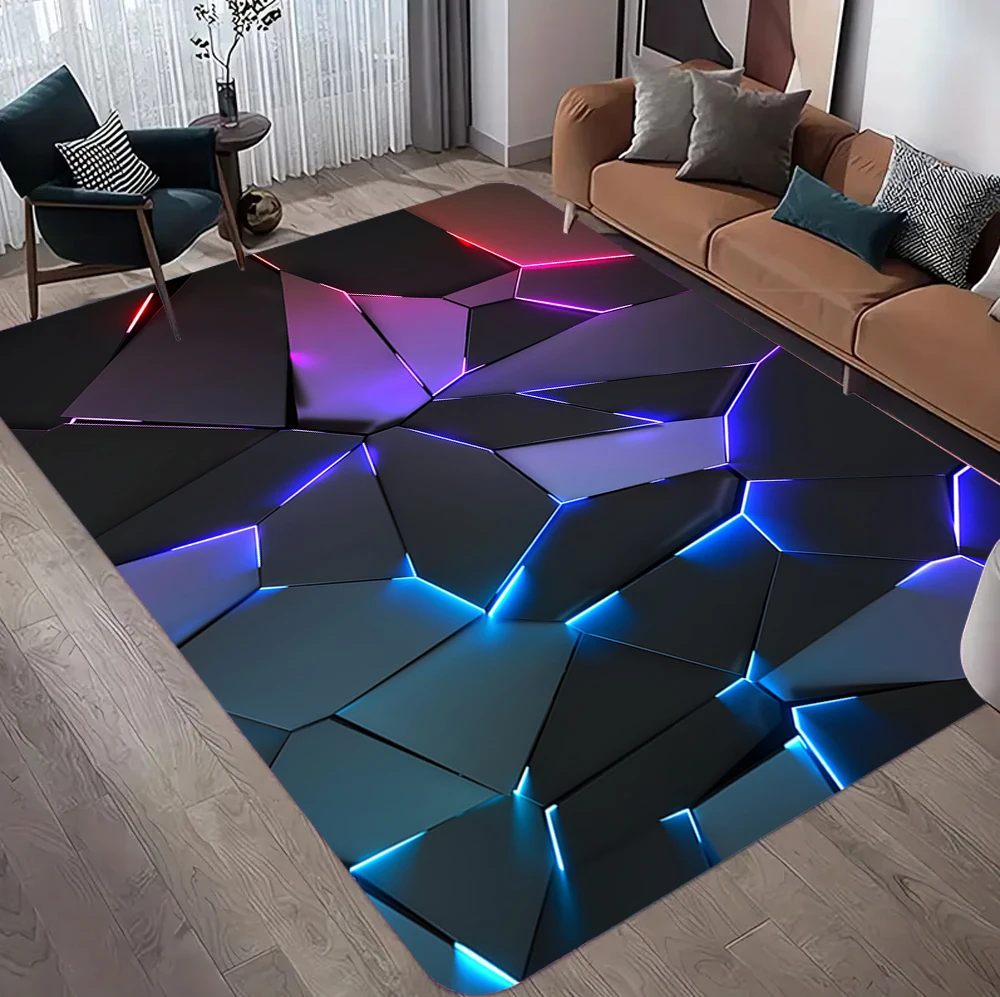 3D E-Sports Chair Floor Mat Study Desk Computer Swivel Chair Vision Carpet Soft Non-Slip Living Room Area Rugs Home Decoration