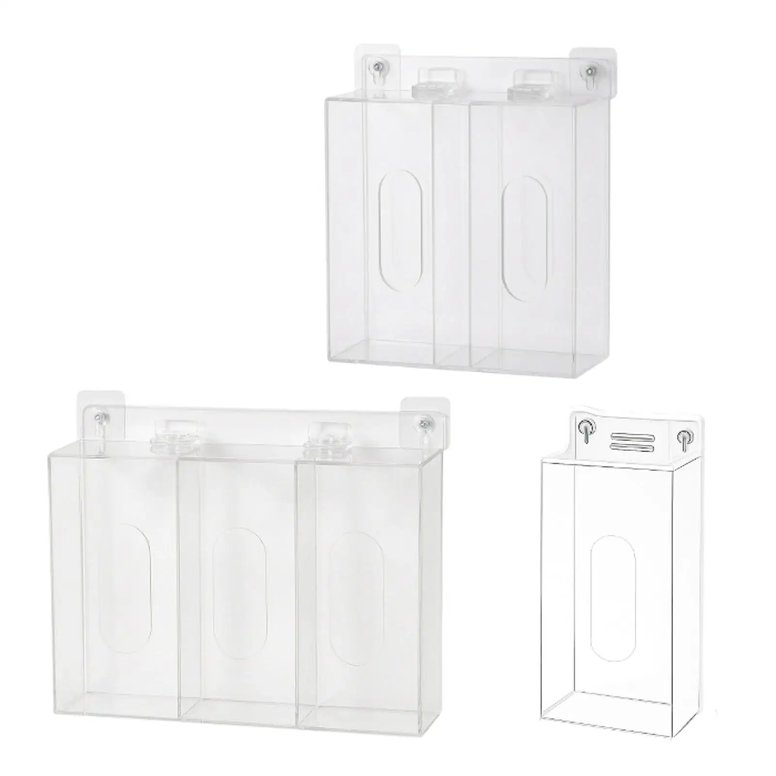 Space Saving Acrylic Glove Box Holder Wall Mount Storage Case Organizer for Disposable Gloves Face Masks