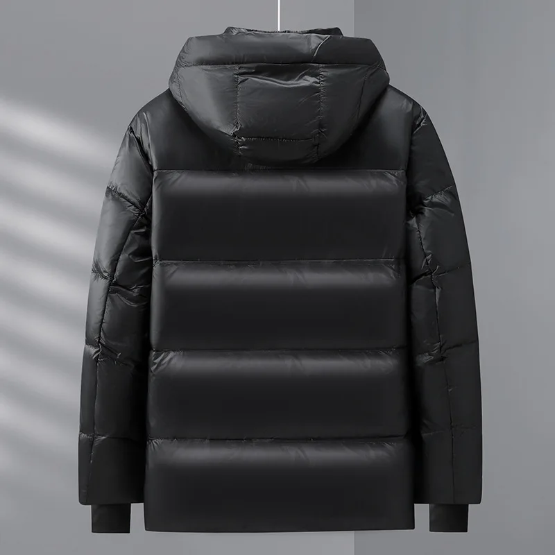 Winter Down Jacket Men Goose Coat For Men Waterproof Fashion Short Puffer Jacket Men Hood Black Luxury Brand Warm Feather Jacket