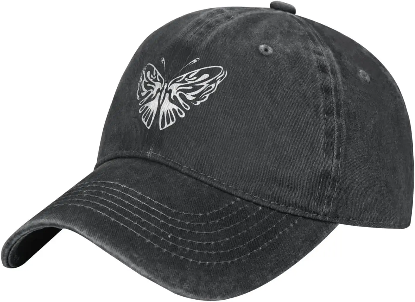 Abstract Butterfly Fly Distressed Adjustable Washed Denim Mens Dad Trucker Hat Baseball Ball Cap for Men