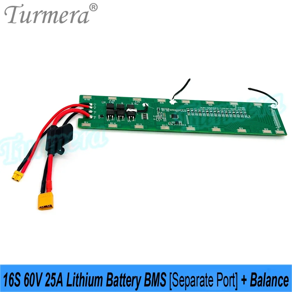16S 60V 25A литиевая батарея BMS с отдельным портом и балансировочной сварочной платой для 18650 21700 Diy E-Scooter E-bike Batteries Use Turmera