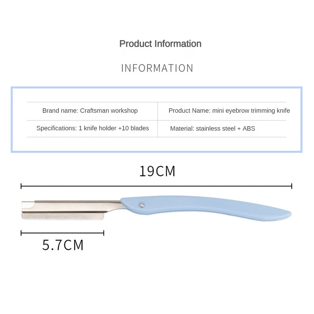 Cuchillo de corte de cejas de acero inoxidable, herramientas de maquillaje profesional, afeitado de cejas, afeitadora facial, Mini cuchillo de cejas, portátil, plegable