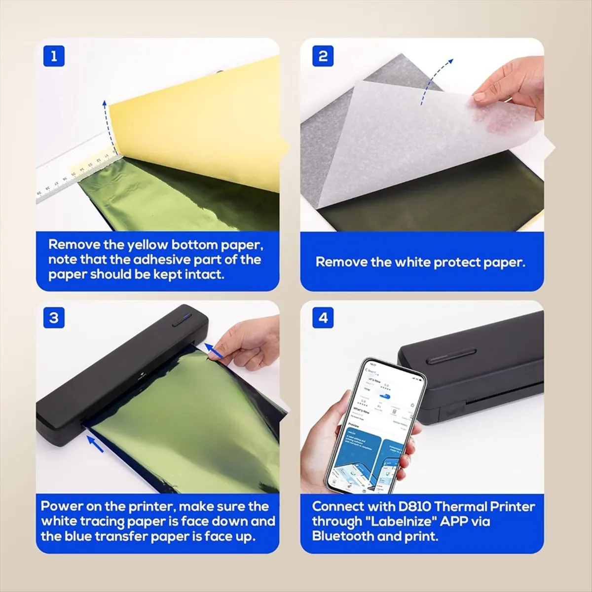 

ABNH , A4 Size Thermal Stencil Paper for Tattoo Transfer Kit - DIY Tattoo Tracing Paper 100 Sheets