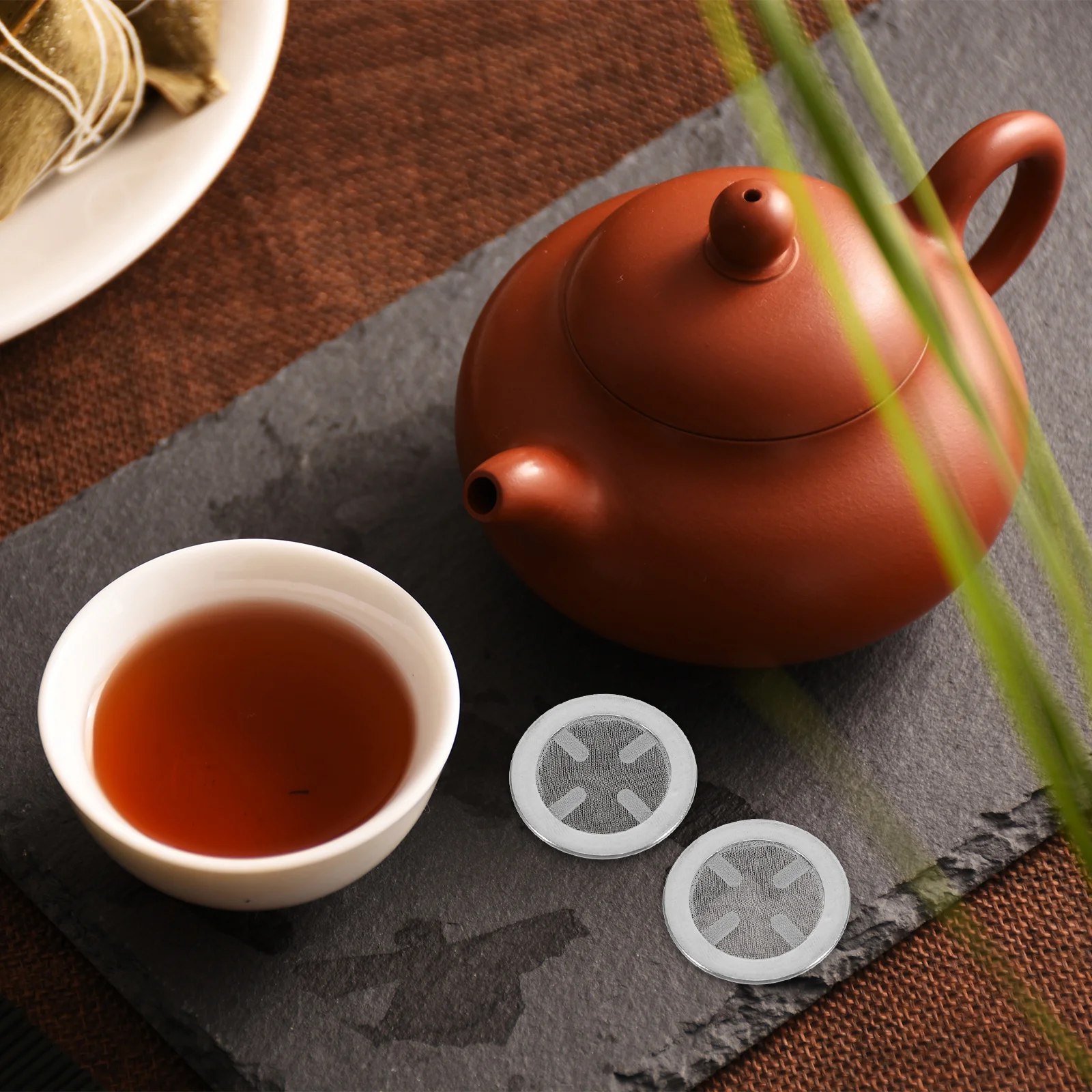 10 قطعة 3.4 سنتيمتر الفولاذ المقاوم للصدأ الشاي Infuser قابلة لإعادة الاستخدام شبكة مصفاة ل إبريق الشاي كوب تخمير اكسسوارات ورقة انحدار