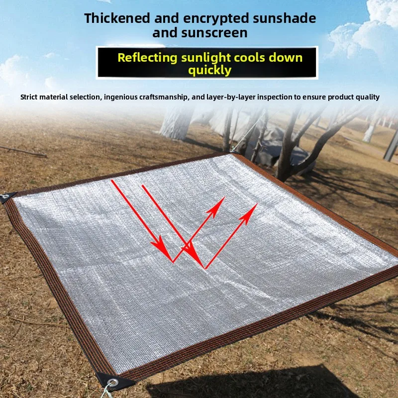 3x4m Aluminum Foil Sun Shade Net UV Protection Heat Insulation for Roof Window Balcony Outdoor Waterproof Anti-UV Cool Durable