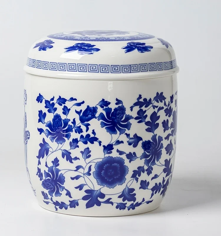 High-temperature ceramic columbarium, urn, integrated blue and white non-jade male and female life box