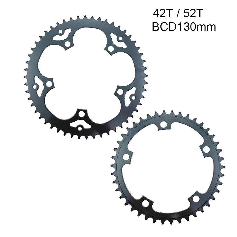 42T 52T 130BCD Road Bicycle Chainwheel 8/9 Speed Steel Chainring Five-nails Sprocket Wheel Chain Wheel Crank Bike Accessories