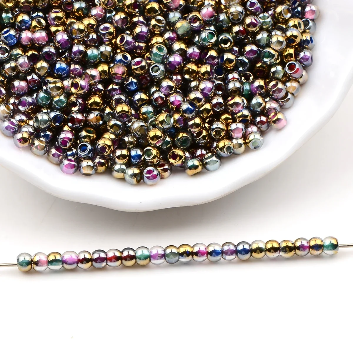 2mm/3mm/4mm Charms Semi-electroplating Uniform Size Czech Glass Beads for Jewelry Making Diy Handmade Handwork Materials