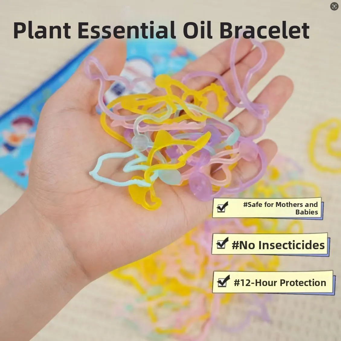 Transparent Children's Mosquito-Resistant Bracelet Portable Convenient Cartoon Bug-Proof Wristband And Ankleband for Kids And...