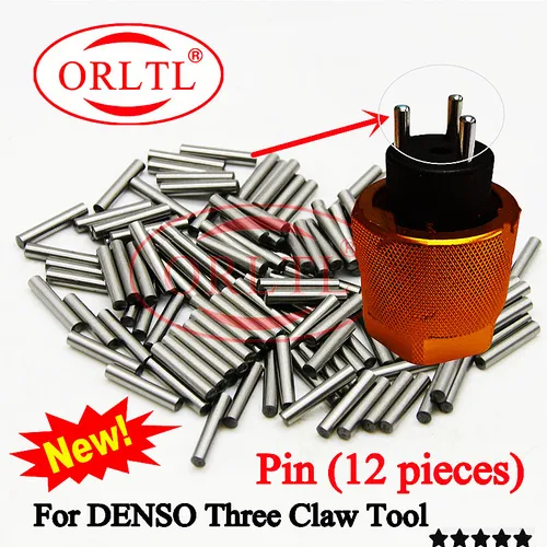 ORLTL 12 unids/bolsa llaves de tres mordazas que eliminan herramientas de válvula de inyector de combustible diésel para pines de inyector Denso
